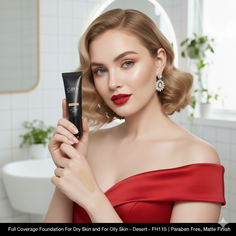 Image of Full Coverage Foundation For Dry Skin and For Oily Skin - Desert - FH115 | Paraben Free, Matte Finish