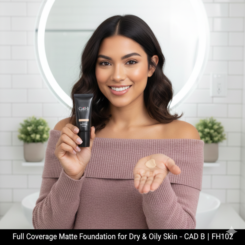Image of Full Coverage Matte Foundation for Dry & Oily Skin – Silk | CAD B | FH102