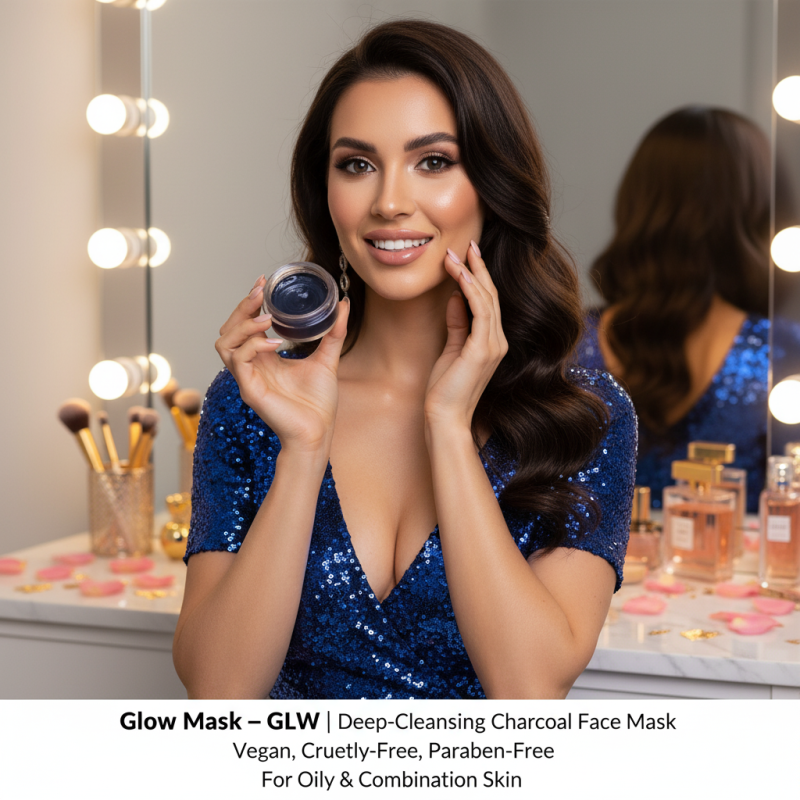 Image of Glow Mask – GLW | Deep-Cleansing Charcoal Face Mask | Vegan, Cruelty-Free, Paraben-Free | For Oily & Combination Skin