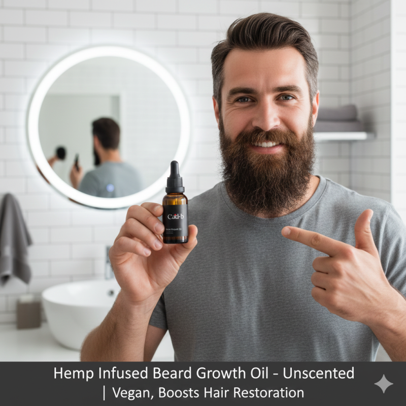 Image of Hemp Infused Beard Growth Oil – Unscented | Vegan, Boosts Hair Restoration