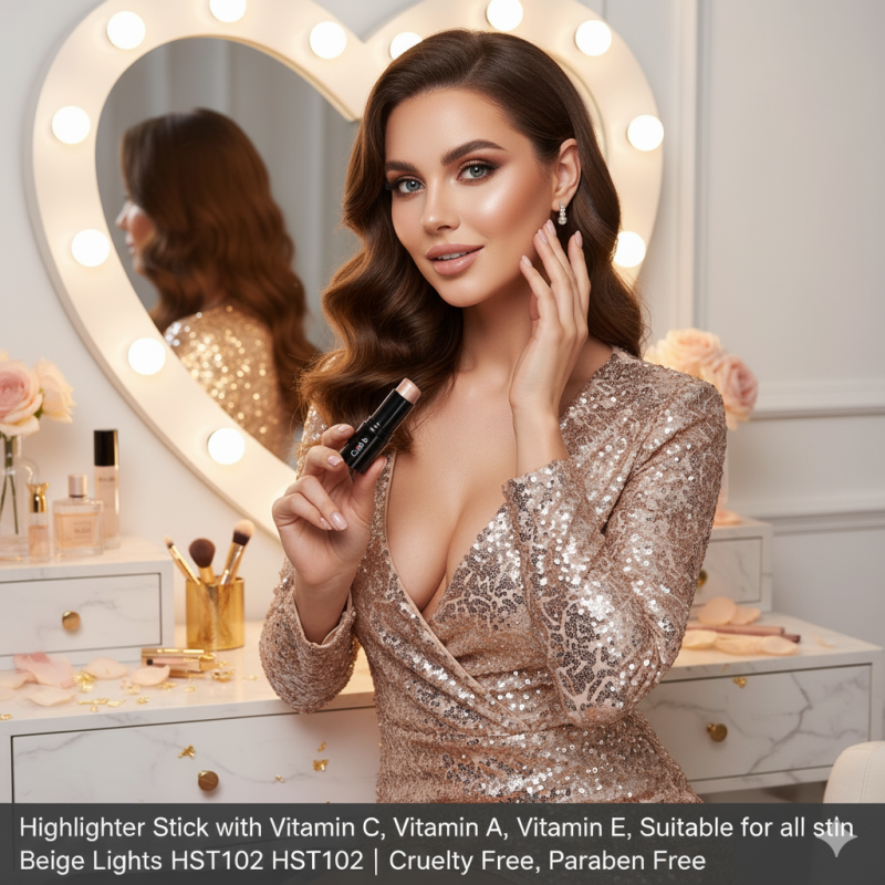 Image of Highlighter Stick with Vitamin C, Vitamin A, Vitamin E, Suitable for all skin types - Beige Lights HST102 | Cruelty Free, Paraben Free