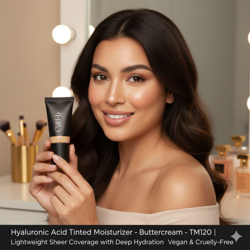 Image of Hyaluronic Acid Tinted Moisturizer – Buttercream – TM120 | Lightweight Sheer Coverage with Deep Hydration | Vegan & Cruelty-Free