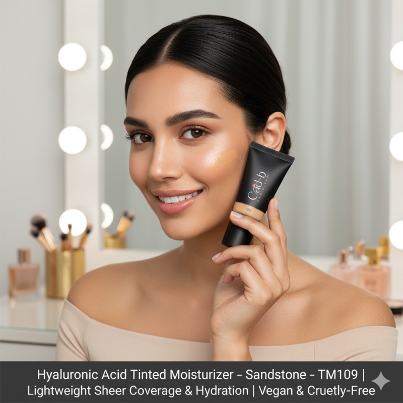 Image of Hyaluronic Acid Tinted Moisturizer – Sandstone – TM109 | Lightweight Sheer Coverage & Hydration | Vegan & Cruelty-Free