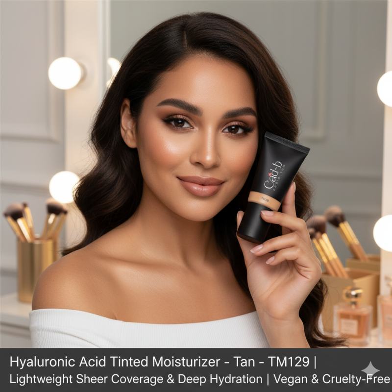 Image of Hyaluronic Acid Tinted Moisturizer – Tan – TM129 | Lightweight Sheer Coverage & Deep Hydration | Vegan & Cruelty-Free