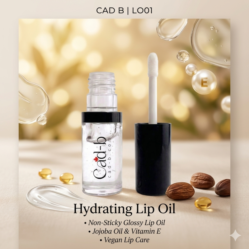 Image of Hydrating Lip Oil - Non-Sticky Glossy Lip Oil for Dry Lips with Jojoba Oil & Vitamin E | Vegan Lip Care | LO01 | CAD B