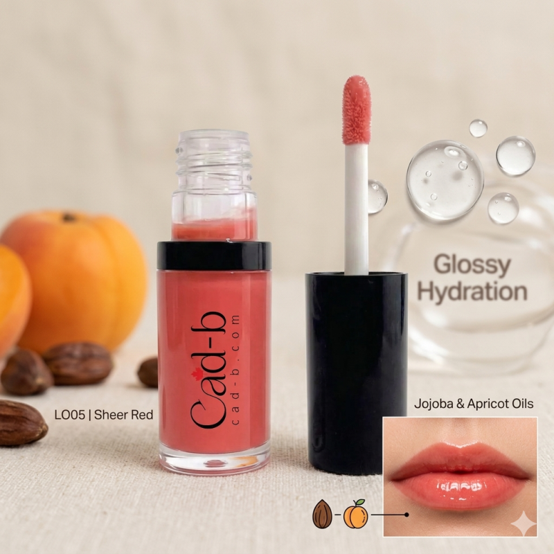 Image of Hydrating Lip Oil - Sheer Red | Jojoba & Apricot Lip Oil for Glossy Hydrated Lips | LO05 | CAD B