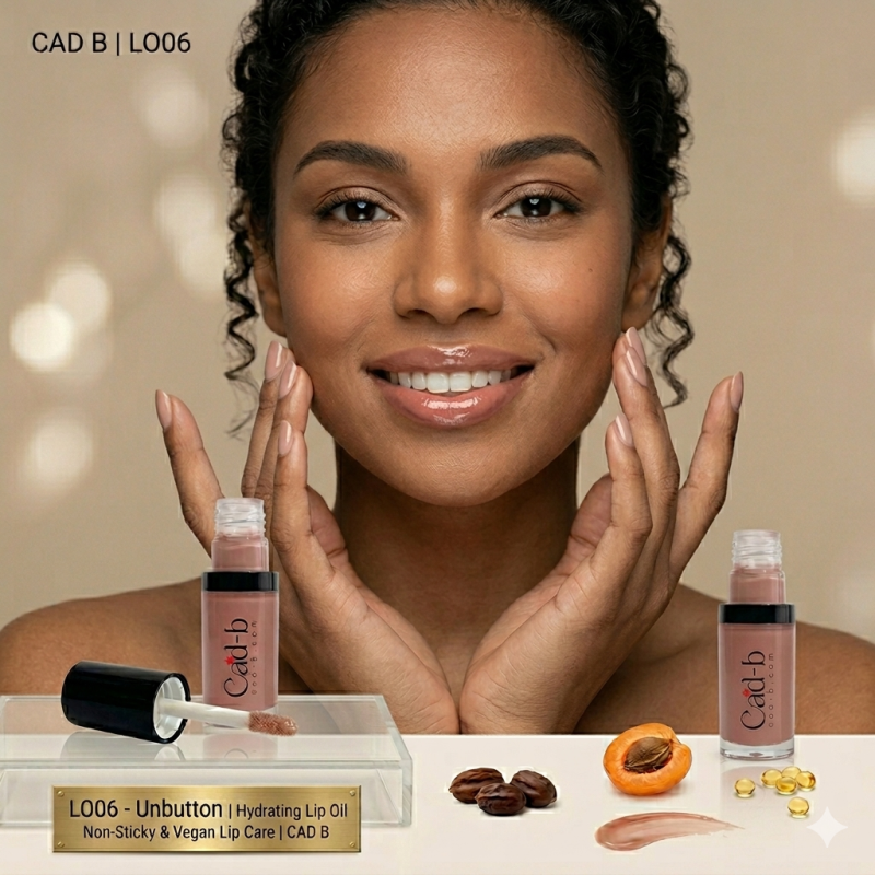 Image of Hydrating Lip Oil - Unbutton | Non-Sticky Glossy Lip Oil for Dry Lips | Vegan Lip Care | LO06 | CAD B