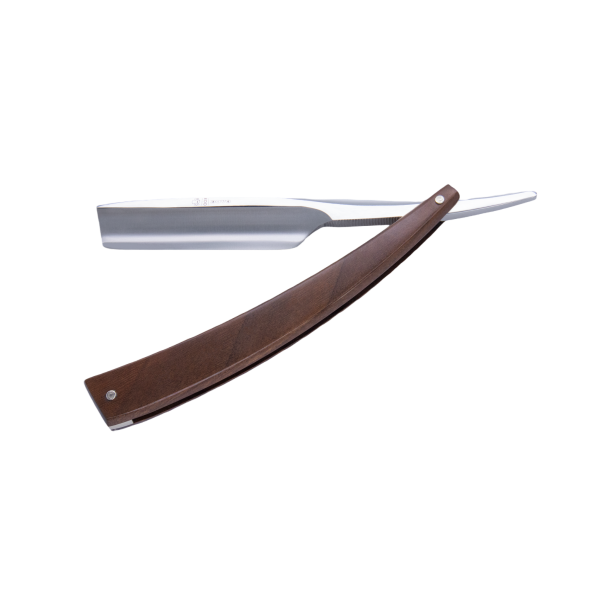 Image of DV-8009141, Dovo Straight Razor EDO, 5/8”, carbon, 1/1 full hollow, Ultra compressed walnut wood-0