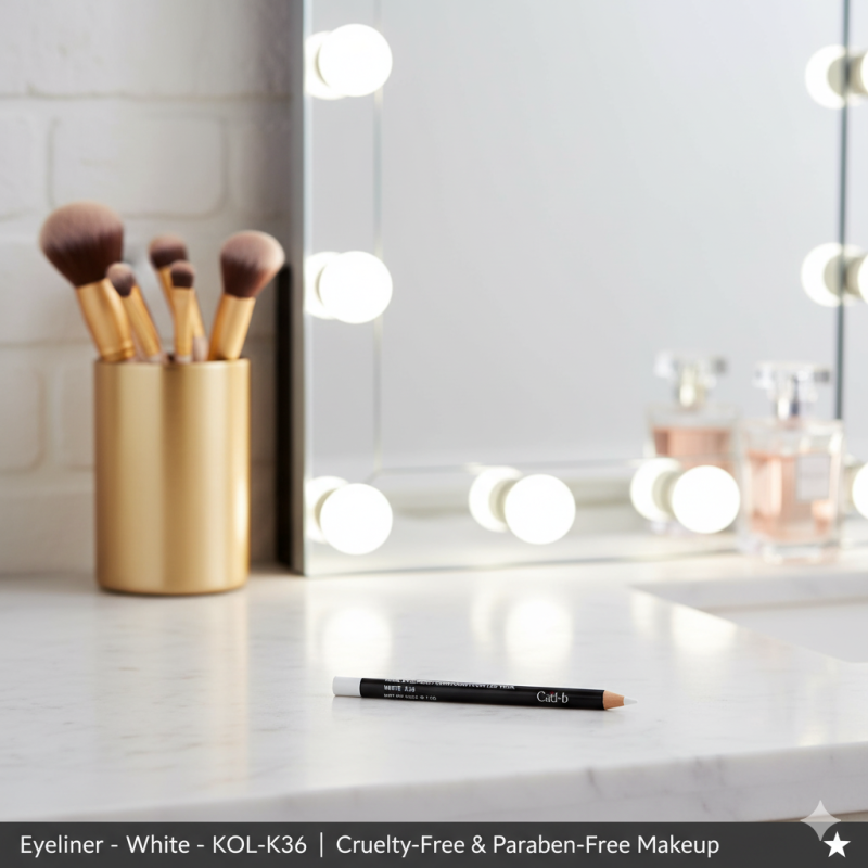 Image of Kohl Eyeliner – White – KOL-K36 | White Eye Pencil for Waterline, Inner Corner & Smoky Eyes | Long-Lasting, Cruelty-Free, Paraben-Free