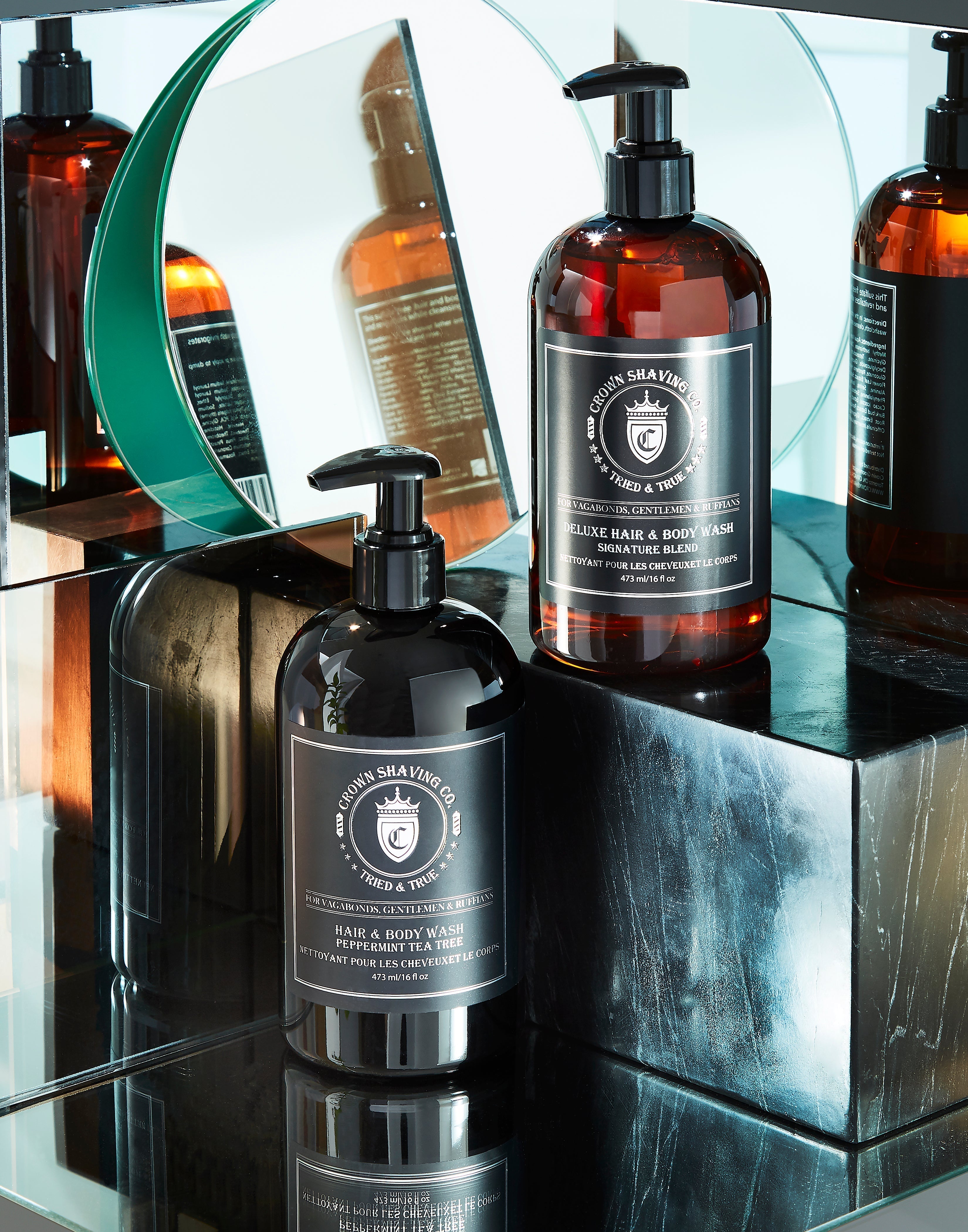 Image of Crown Shaving Peppermint Tea Tree Hair & Body Wash 16oz-1