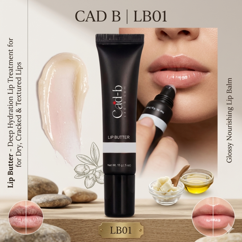 Image of Lip Butter – Deep Hydration Lip Treatment for Dry, Cracked & Textured Lips | Glossy Nourishing Lip Balm | CAD B | LB01
