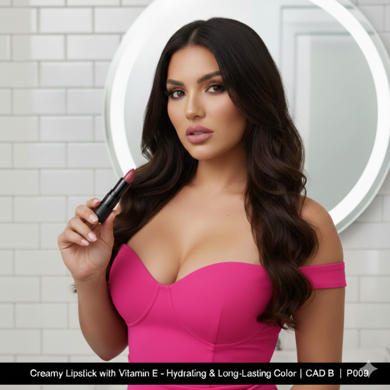 Image of Creamy Lipstick with Vitamin E | Hydrating & Long-Lasting Color | CAD B | P009