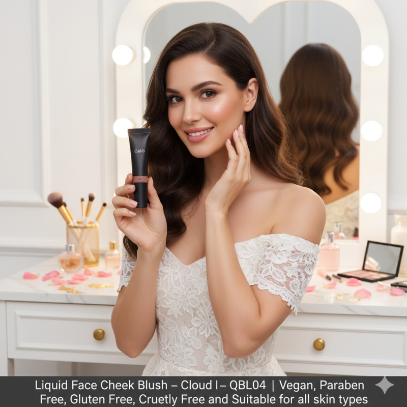 Image of Liquid Face Cheek Blush - Cloud - QBL04 | Vegan, Paraben Free, Gluten Free, Cruelty Free and Suitable for all skin types