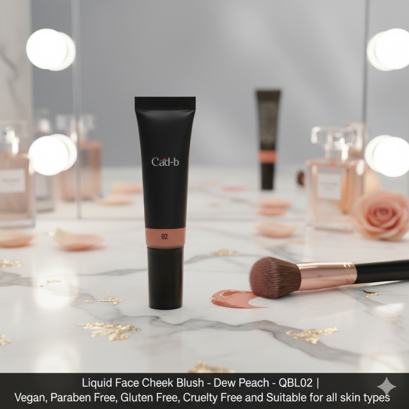 Image of Liquid Face Cheek Blush - Dew Peach - QBL02 | Vegan, Paraben Free, Gluten Free, Cruelty Free and Suitable for all skin types