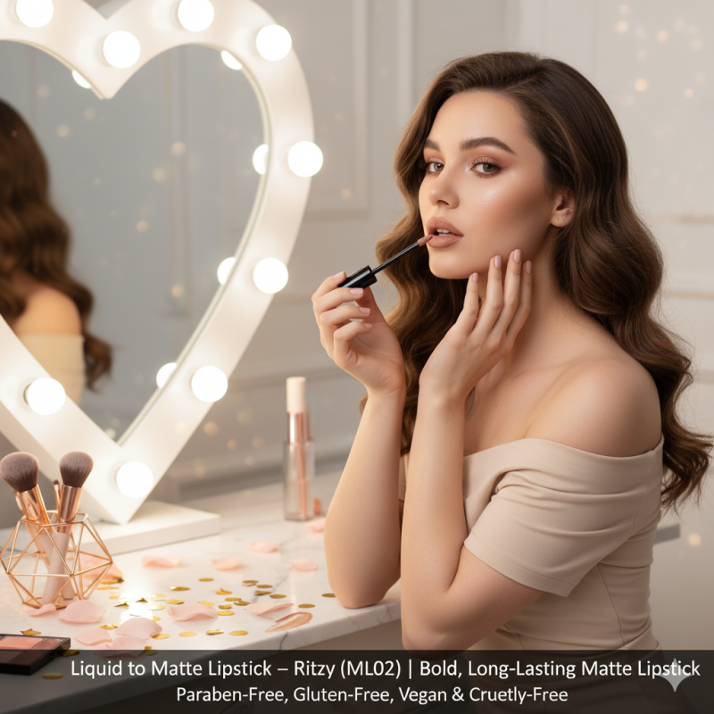 Image of Liquid to Matte Lipstick – Ritzy (LML02) | Bold, Long-Lasting Matte Lipstick | Paraben-Free, Gluten-Free, Vegan & Cruelty-Free