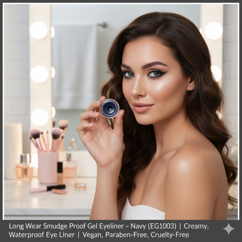 Image of Long Wear Smudge Proof Gel Eyeliner – Navy (EG1003) | Creamy, Waterproof Eye Liner | Vegan, Paraben-Free, Cruelty-Free