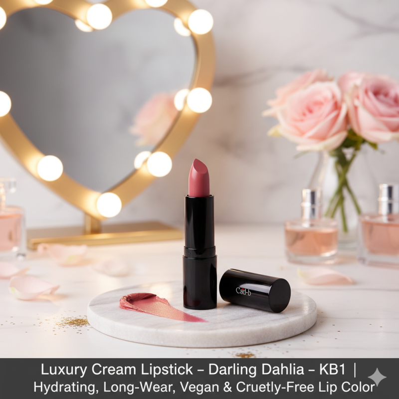 Image of Luxury Cream Lipstick – Darling Dahlia – KB1 | Hydrating, Long-Wear, Vegan & Cruelty-Free Lip Color