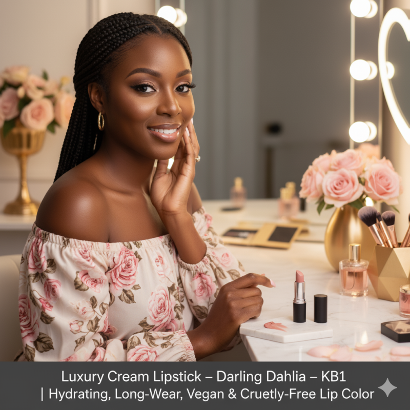 Image of Luxury Cream Lipstick – Darling Dahlia – KB1 | Hydrating, Long-Wear, Vegan & Cruelty-Free Lip Color