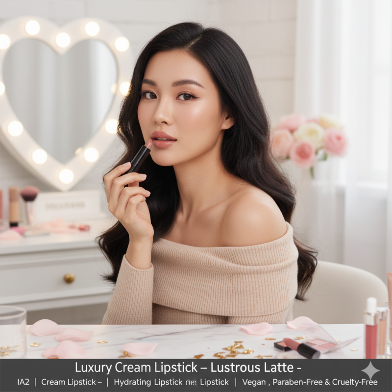 Image of Luxury Cream Lipstick – Lustrous Latte – IA2 | Hydrating Nude Lipstick | Vegan, Paraben-Free & Cruelty-Free