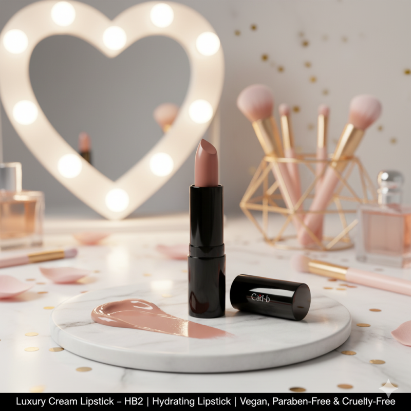 Image of Luxury Cream Lipstick – Next to Nude – HB2 | Hydrating Nude Lipstick | Vegan, Paraben-Free & Cruelty-Free