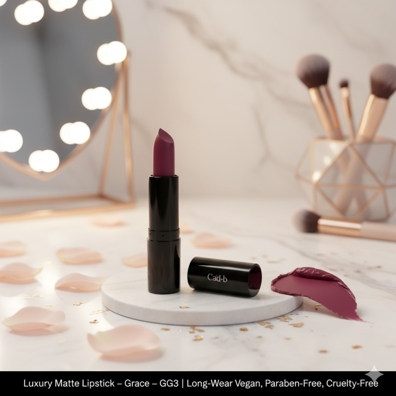 Image of Luxury Matte Lipstick – Grace – GG3 | Long-Wear, Vegan, Paraben-Free, Cruelty-Free