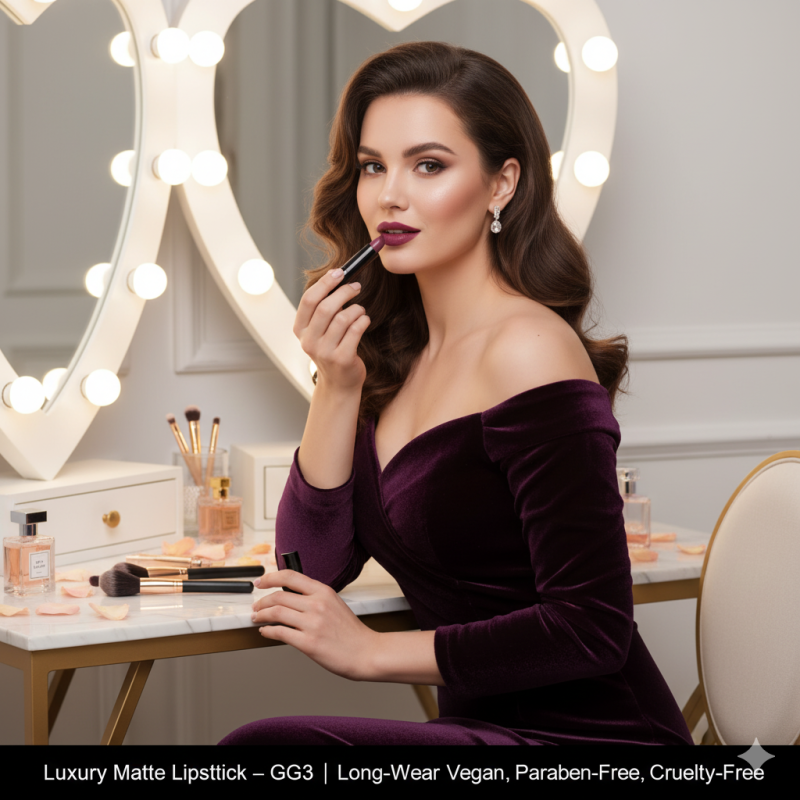 Image of Luxury Matte Lipstick – Grace – GG3 | Long-Wear, Vegan, Paraben-Free, Cruelty-Free