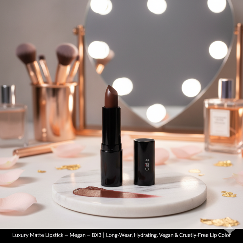 Image of Luxury Matte Lipstick – Megan – BX3 | Long-Wear, Hydrating, Vegan & Cruelty-Free Lip Color
