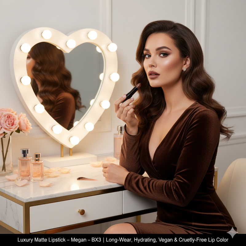Image of Luxury Matte Lipstick – Megan – BX3 | Long-Wear, Hydrating, Vegan & Cruelty-Free Lip Color