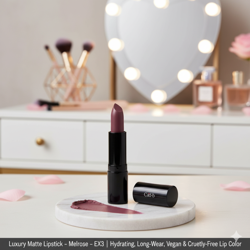 Image of Luxury Matte Lipstick – Melrose – EX3 | Hydrating, Long-Wear, Vegan & Cruelty-Free Lip Color