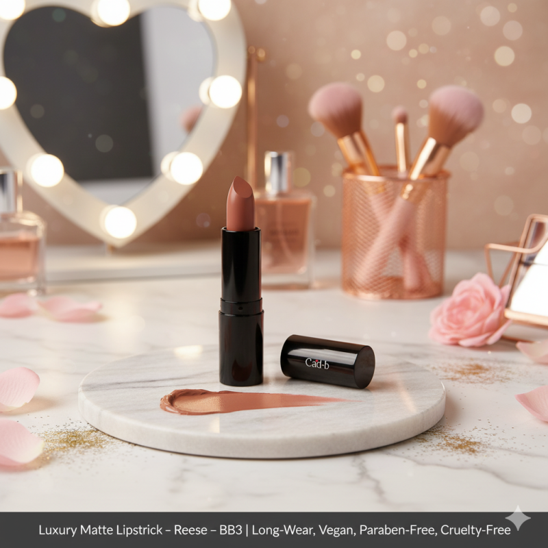 Image of Luxury Matte Lipstick – Reese – BB3 | Long-Wear, Vegan, Paraben-Free, Cruelty-Free