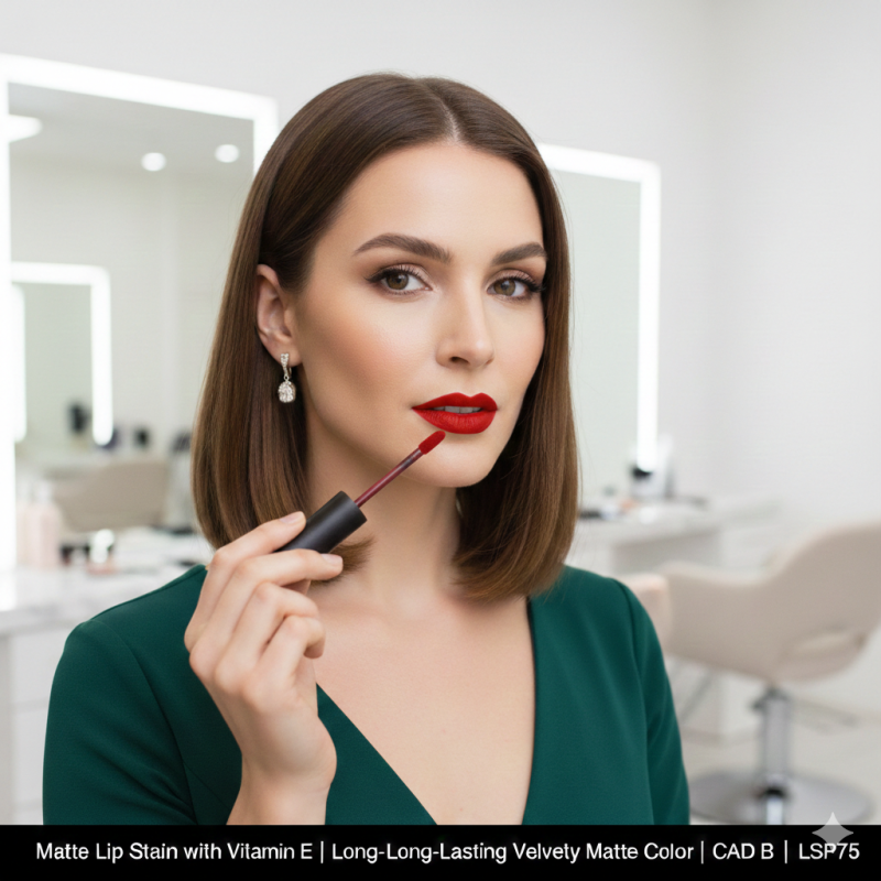 Image of Matte Lip Stain with Vitamin E | Long-Lasting Velvety Matte Color | CAD B | LSP75