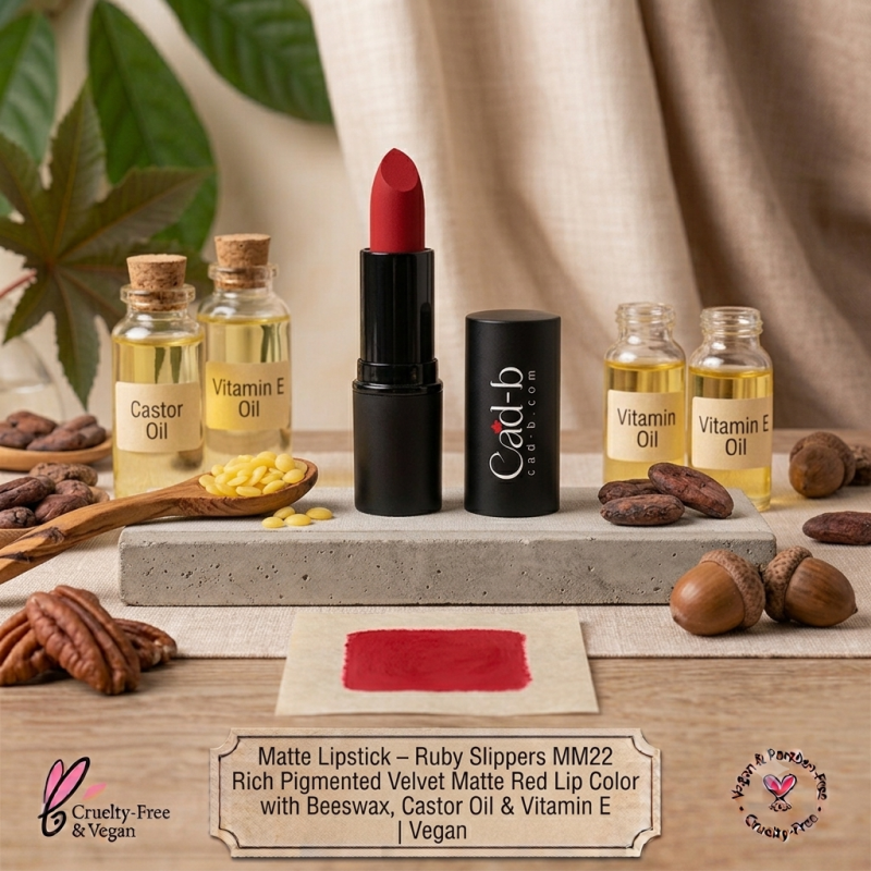 Image of Matte Lipstick – Ruby Slippers MM22 | Rich Pigmented Velvet Matte Red Lip Color with Beeswax, Castor Oil & Vitamin E | Vegan