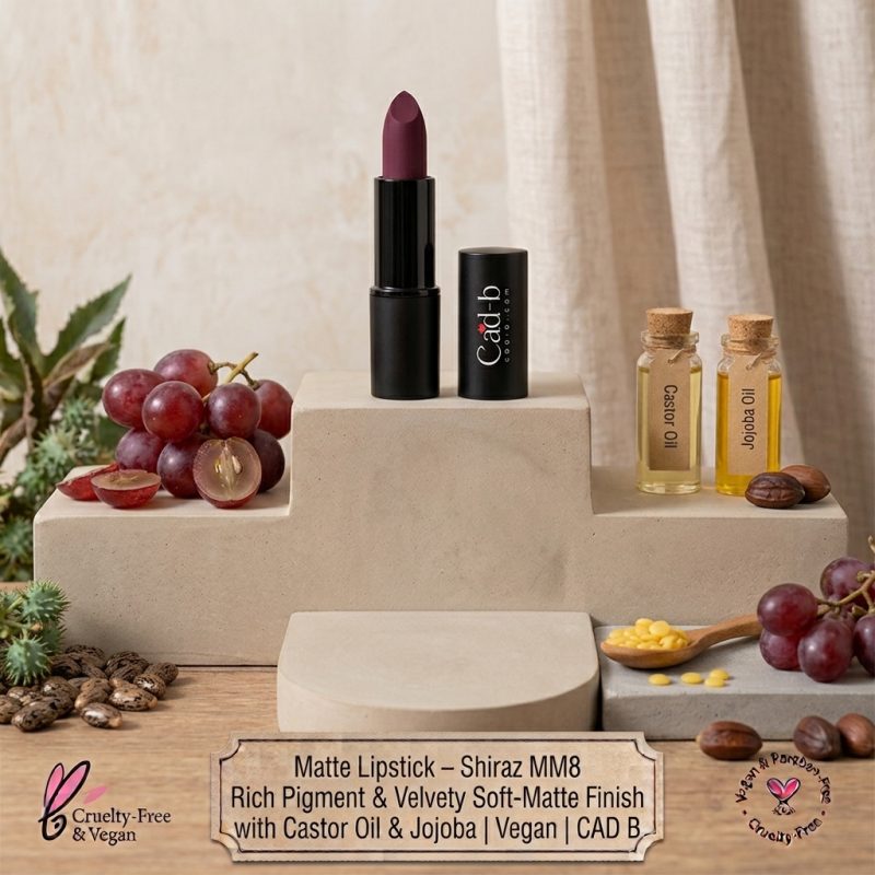 Image of Matte Lipstick – Shiraz MM8 | Rich Pigment & Velvety Soft-Matte Finish with Castor Oil & Jojoba | Vegan | CAD B