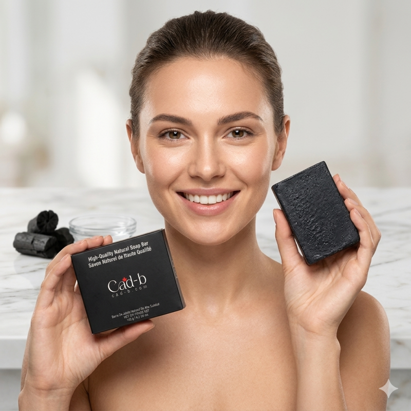 Image of Natural Charcoal Lather Soap - Detoxifying Charcoal Soap for Deep Pore Cleansing & Oil Control - Paraben-Free | CAD B | NS03