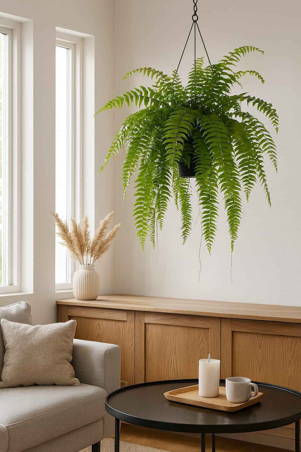 Image of Schwertfarn Nephrolepis 'Macho' – XXL Zimmerpflanze – 100cm hoch – Ø20cm – Luftreinigend & Pflegeleicht – Für Wohnzimmer & Büro