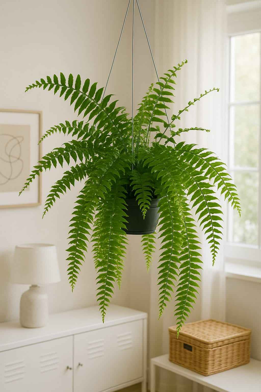 Image of Schwertfarn Nephrolepis 'Macho' – XXL Zimmerpflanze – 100cm hoch – Ø20cm – Luftreinigend & Pflegeleicht – Für Wohnzimmer & Büro