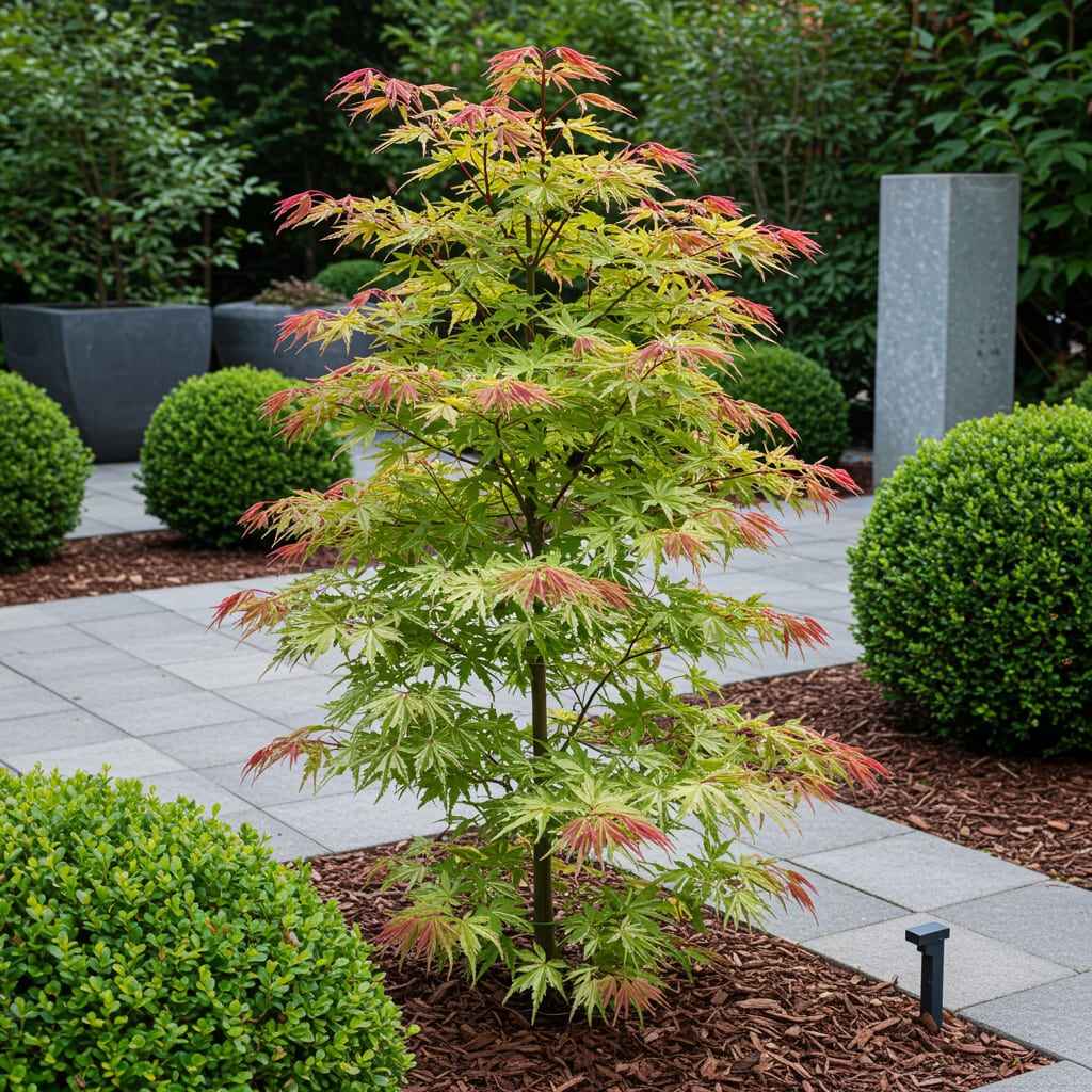 Image of Japanischer Ahorn – Acer palmatum 'Phoenix' – 2 Pflanzen – 70cm hoch – Ø19cm – leuchtend rot – orange – Balkon – & Gartenpflanze-3