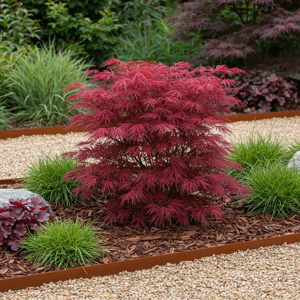 Image of Japanischer Ahorn – Acer palmatum 'Skeeter’s Broom' – 2 Pflanzen – 70cm hoch – Ø19cm – kompakt wachsend – Balkon – & Gartenpflanze