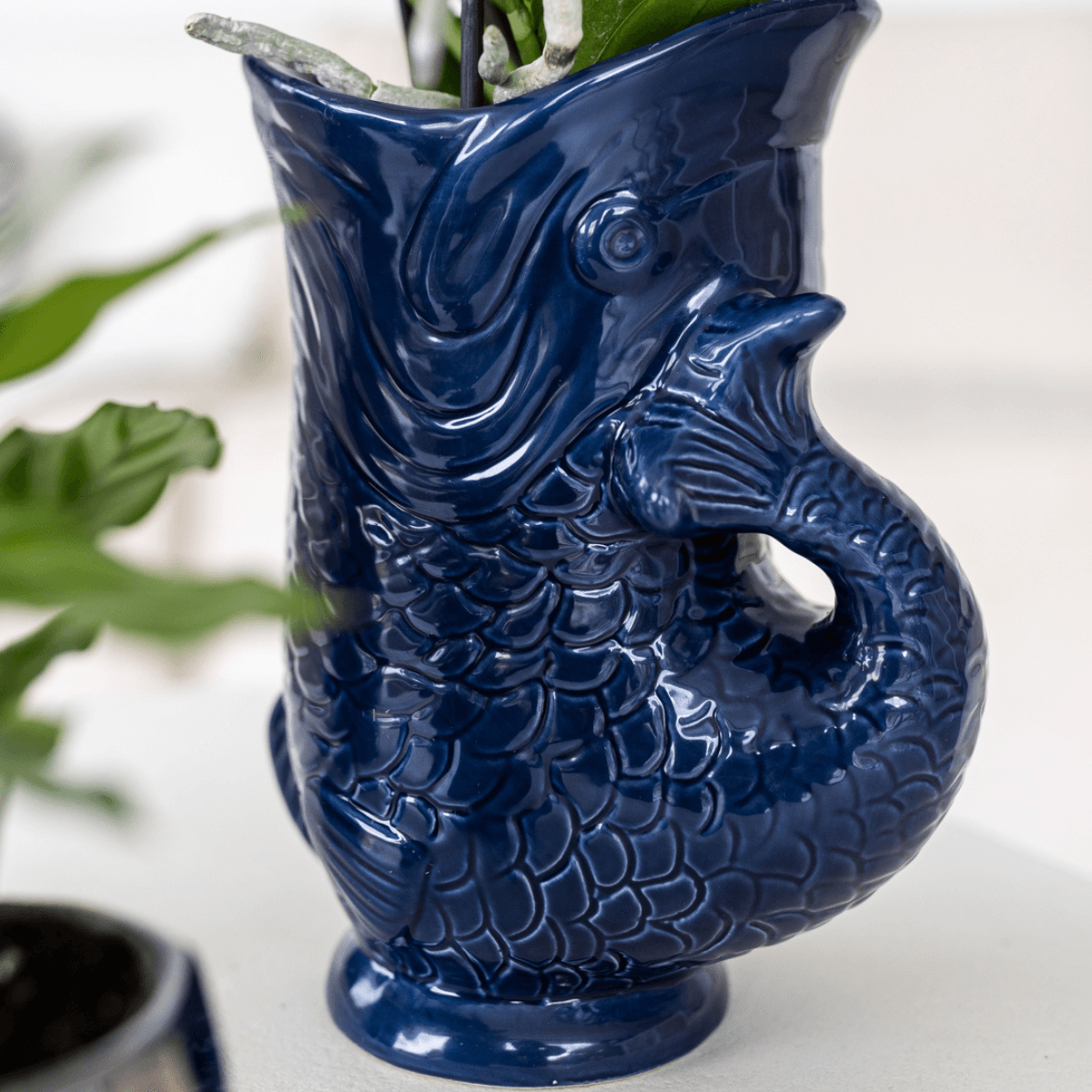 Image of Set mit Orchidee Lima & Sukkulenten – In Keramiktöpfen Ø9cm & Ø6cm – Blühende Zimmerpflanze mit Sukkulenten – Dekoratives Pflanzenset-2
