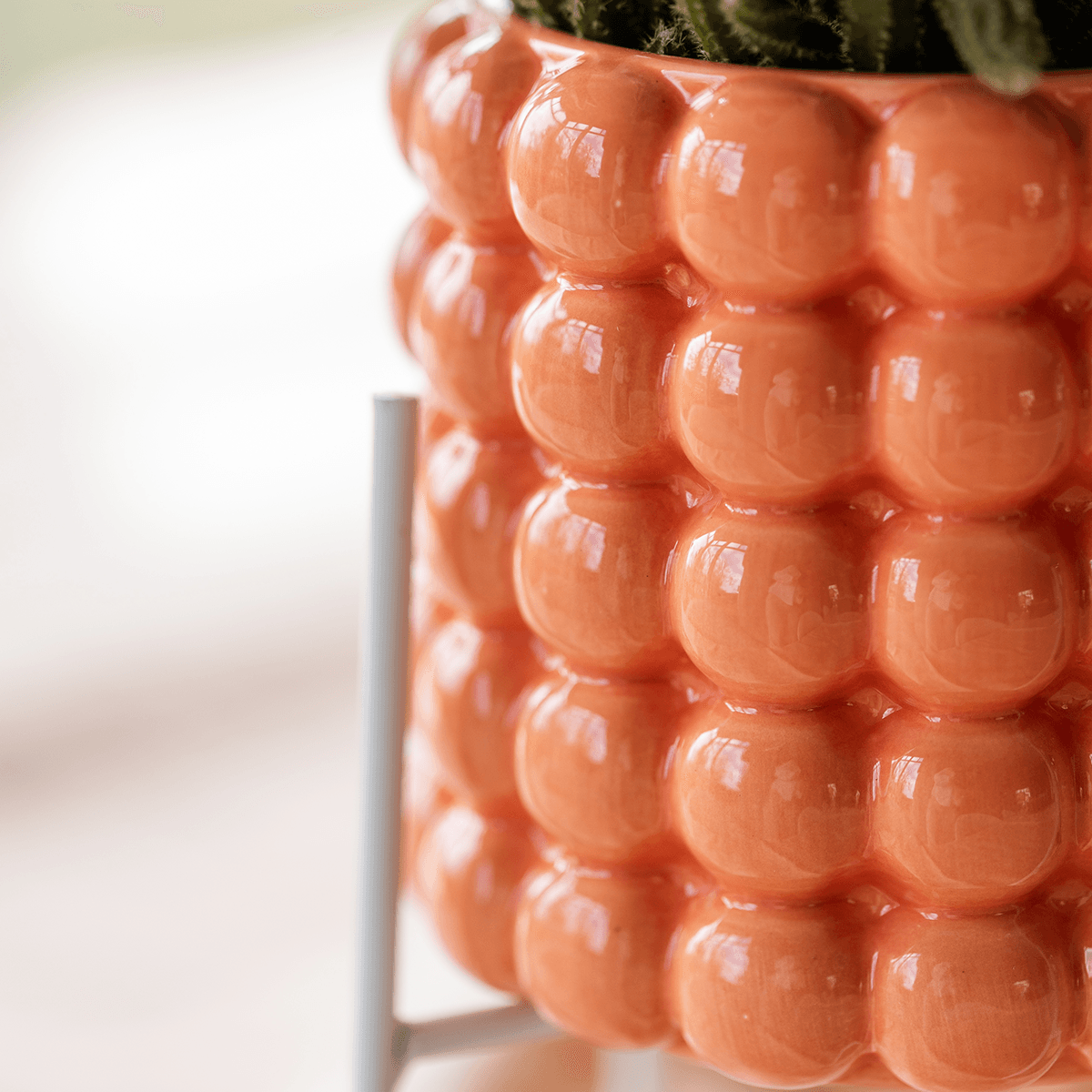 Image of Poppy Pflanztopf – Orange – Ø9cm – Dekorativer Übertopf in Keramikoptik – Moderner Blumentopf für Zimmerpflanzen & Orchideen – Stilvolles Wohnaccessoire-3