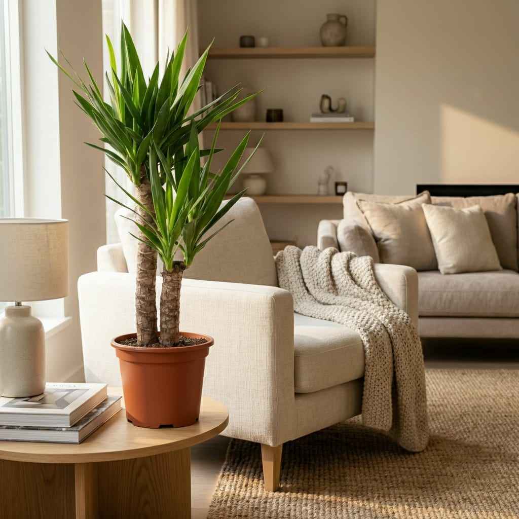 Image of Yucca Elephantipes Palmlilie Zimmerpflanze 80-90cm 21cm Pflegeleichte Grünpflanze für Wohnzimmer Büro & Innenräume-3