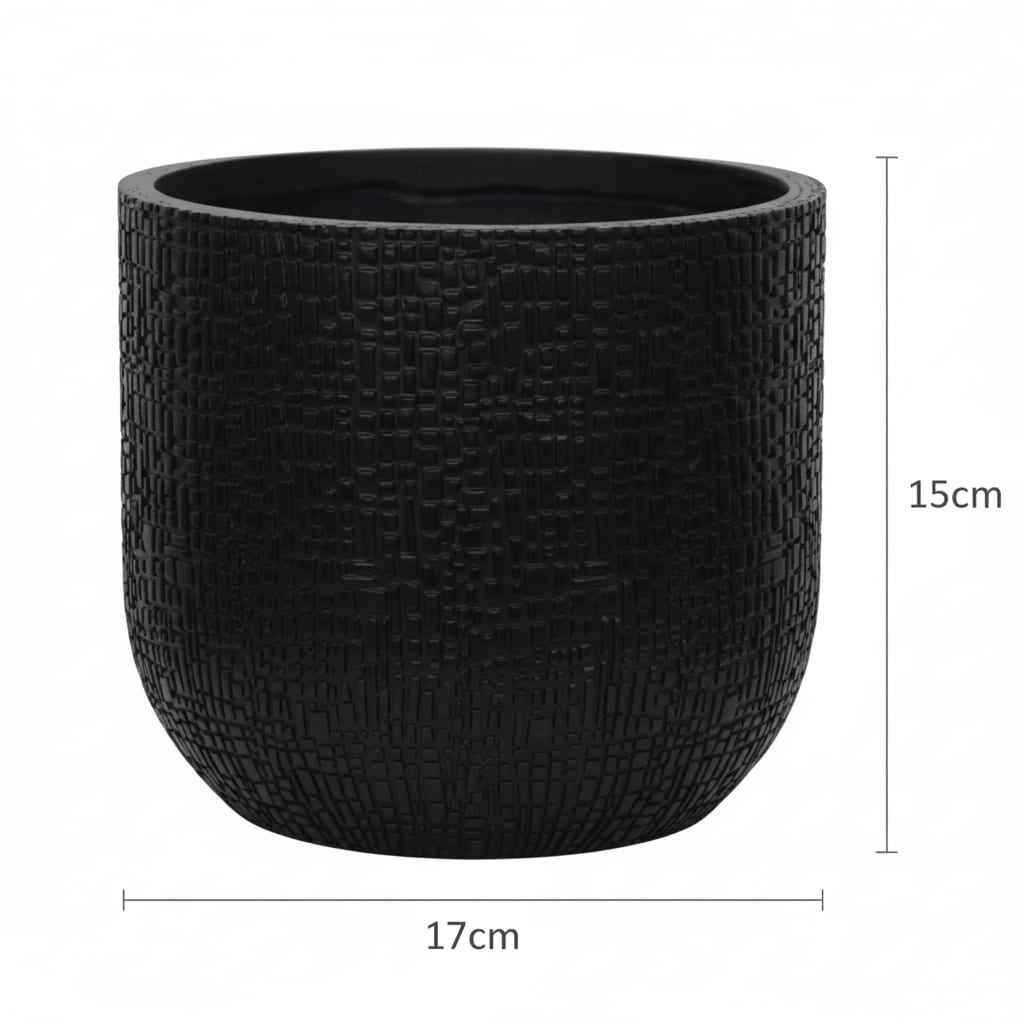 Image of Topf Capi Bol Skin – Anthrazit – D17cm – Moderner, leichter Pflanztopf mit einzigartiger Hautstruktur – Für Innen & Außen – Robust & stilvoll-3