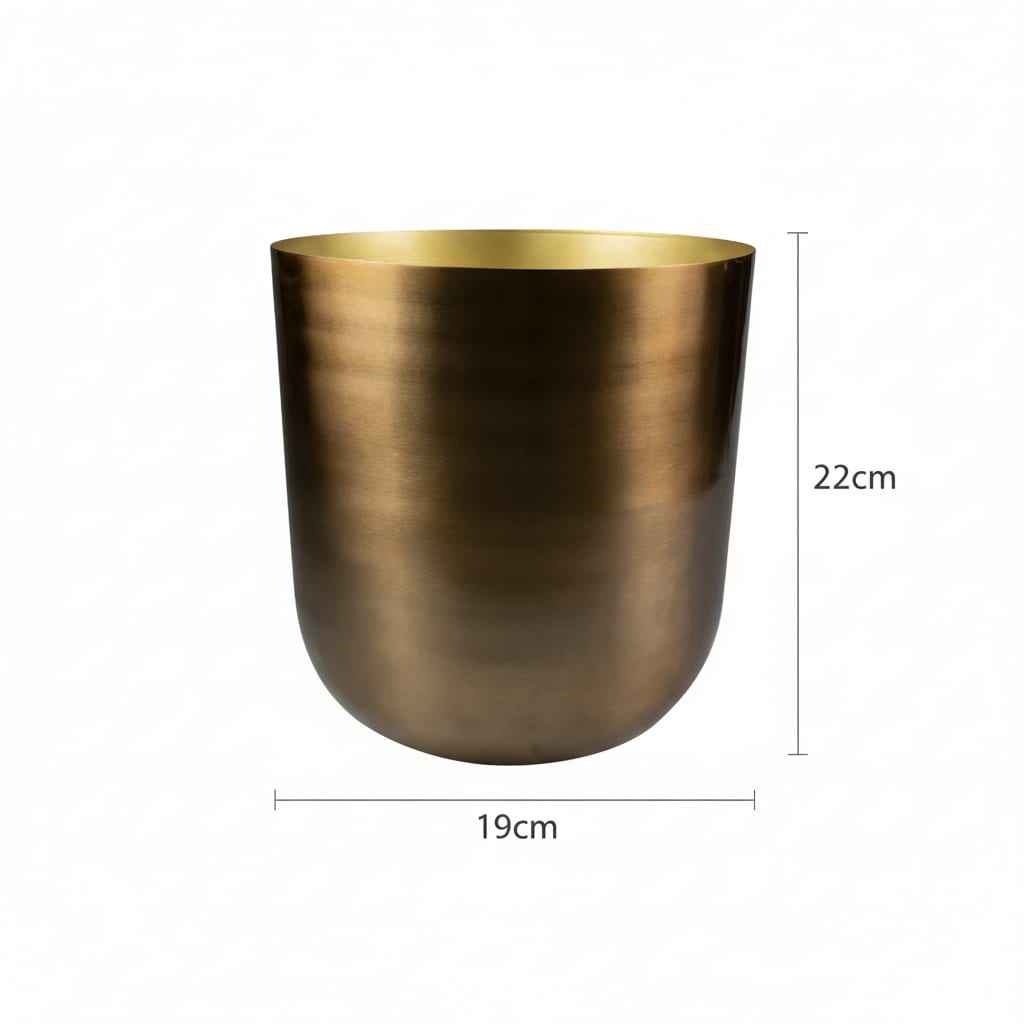 Image of Pflanztopf Mayk Gold – D20cm x H22cm – eleganter Blumentopf mit Bronze – Gold – Optik – dekorativer Übertopf für Zimmerpflanzen Wohnzimmer & Büro