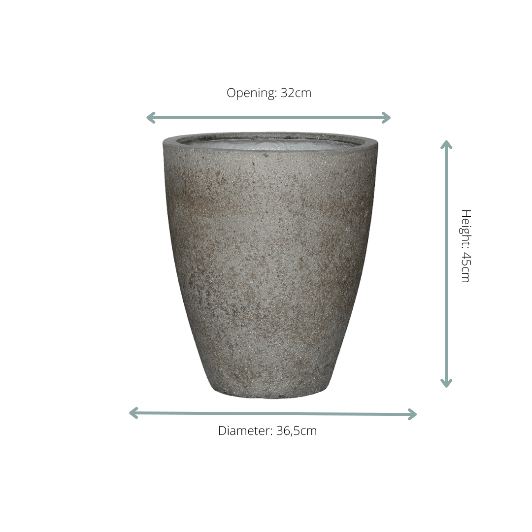 Image of Pflanztopf Ben M Dioriet Grey – D37xH45cm – Blumentopf in eleganter Steinoptik – Hoher, wetterfester Pflanzkübel aus robustem Kunststoff – Für Innen-1