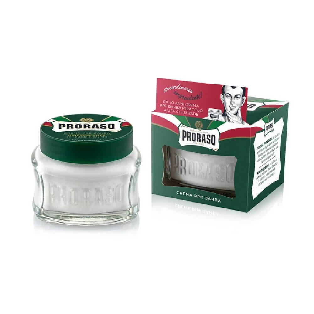 Image of Proraso Pre-Shave Cream Eucalyptus and Menthol 100ml Green-0