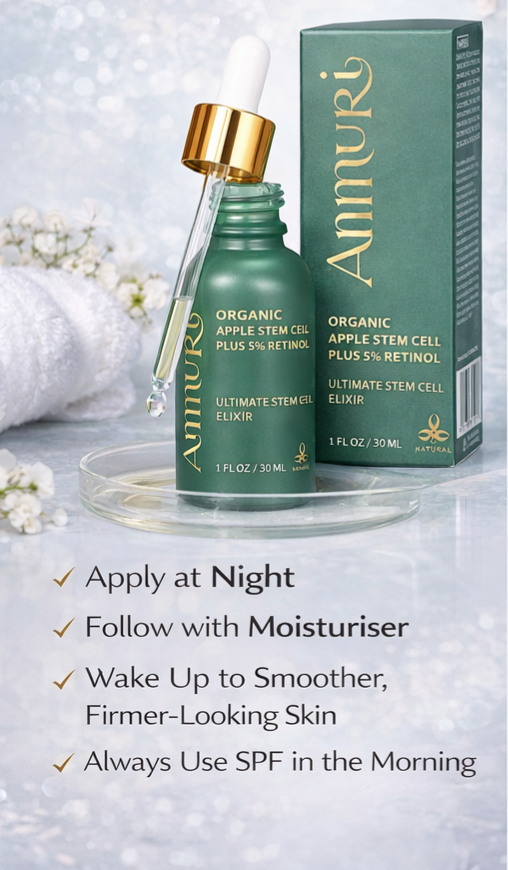 Image of Ammuri Retinol 5% Serum with Apple Stem Cell – High Strength Anti-Aging, Acne & Dark Spot Treatment (30ml)-1