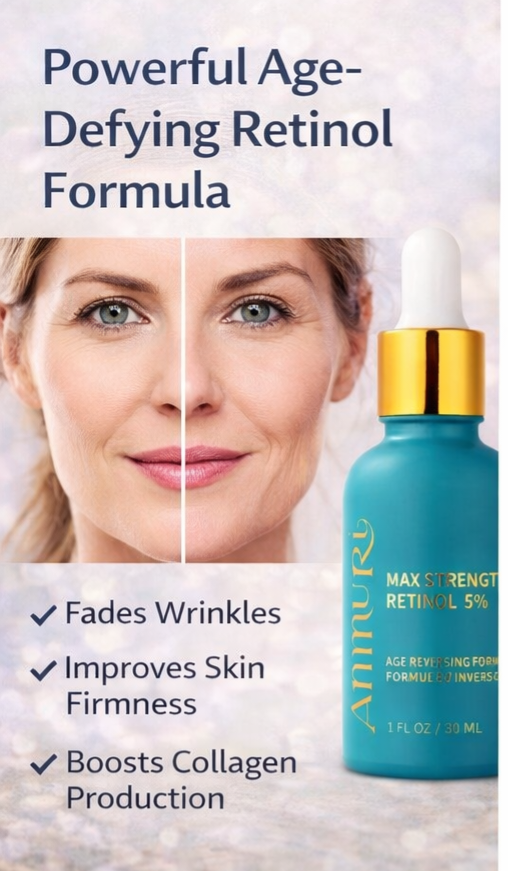 Image of Ammuri Skincare 5% Retinol MAX Powerful Anti-Aging Serum for Youthful Skin-2