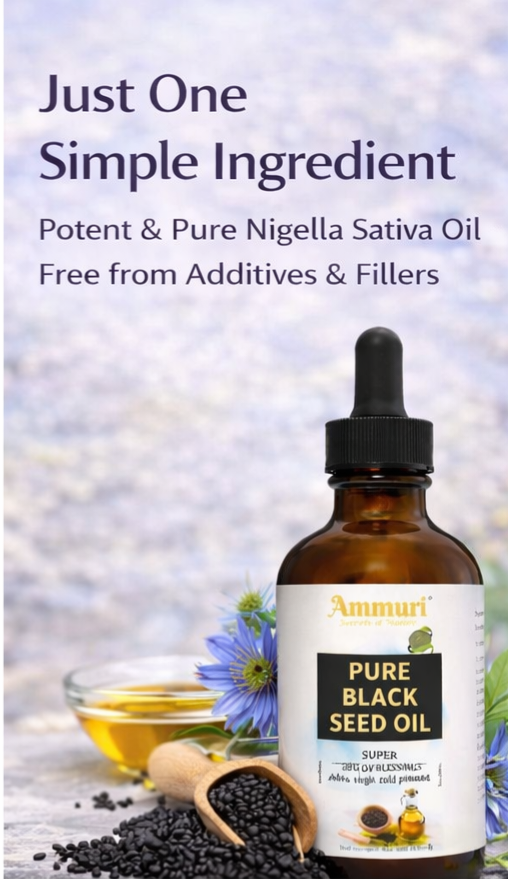 Image of Pure Organic Black Seed Oil | Cold-Pressed Nigella Sativa for Skin, Hair & Wellness – Ammuri Beauty-3