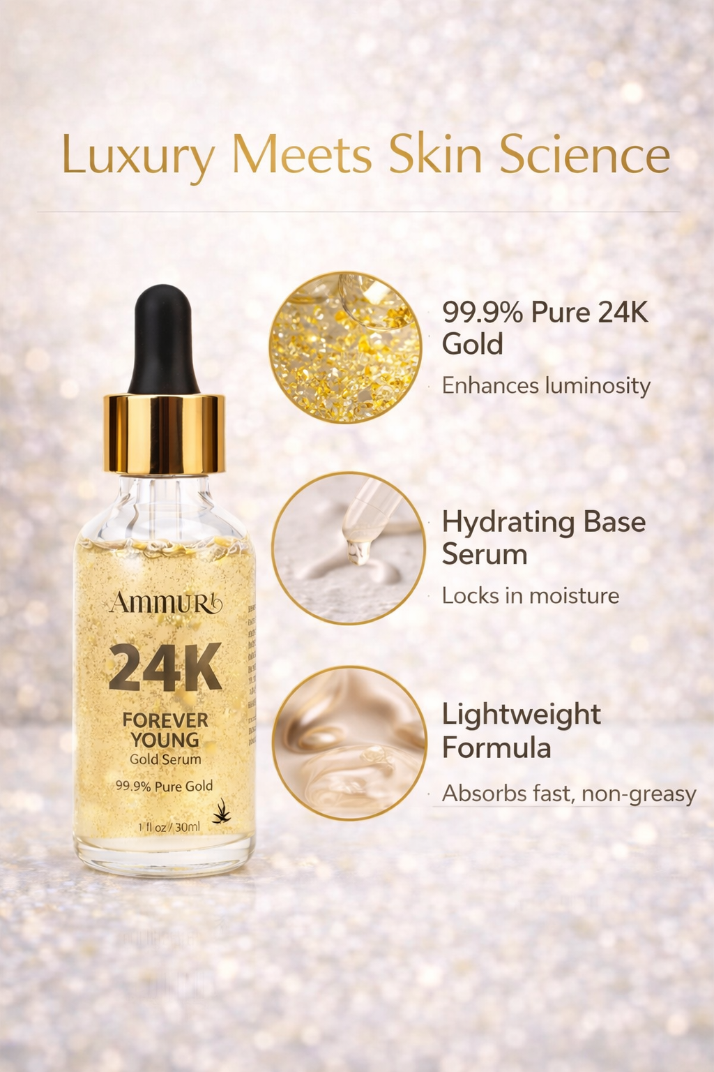 Image of Ammuri 24K Gold Face Serum – Radiance & Anti-Aging Boost-1