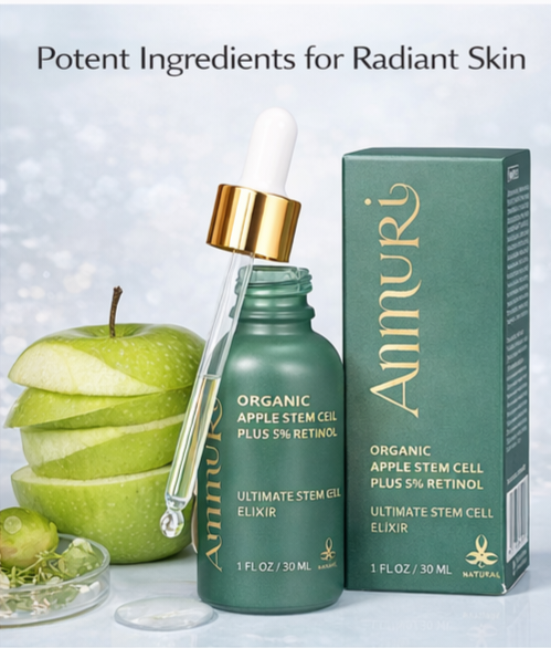 Image of Ammuri Retinol 5% Serum with Apple Stem Cell – High Strength Anti-Aging, Acne & Dark Spot Treatment (30ml)-2